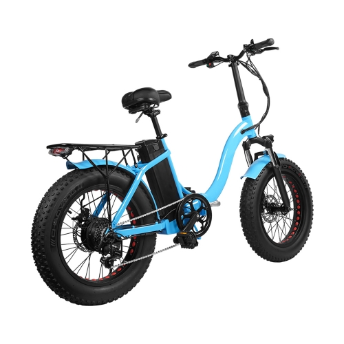 SK01 Folding E-Bike 250W Motor, Power Assist,4" Fat Tires, 20" Wheels, Removable 36V 15Ah Lithium Ion Battery, Dual Disc Brakes, 7-Speed SIS Shifting 